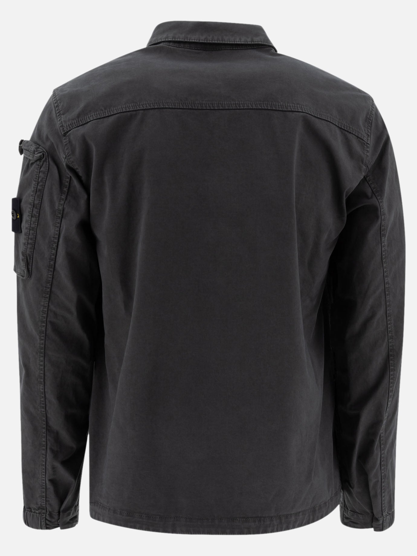 Stone Island Organic cotton overshirt with "Old" effect Grey