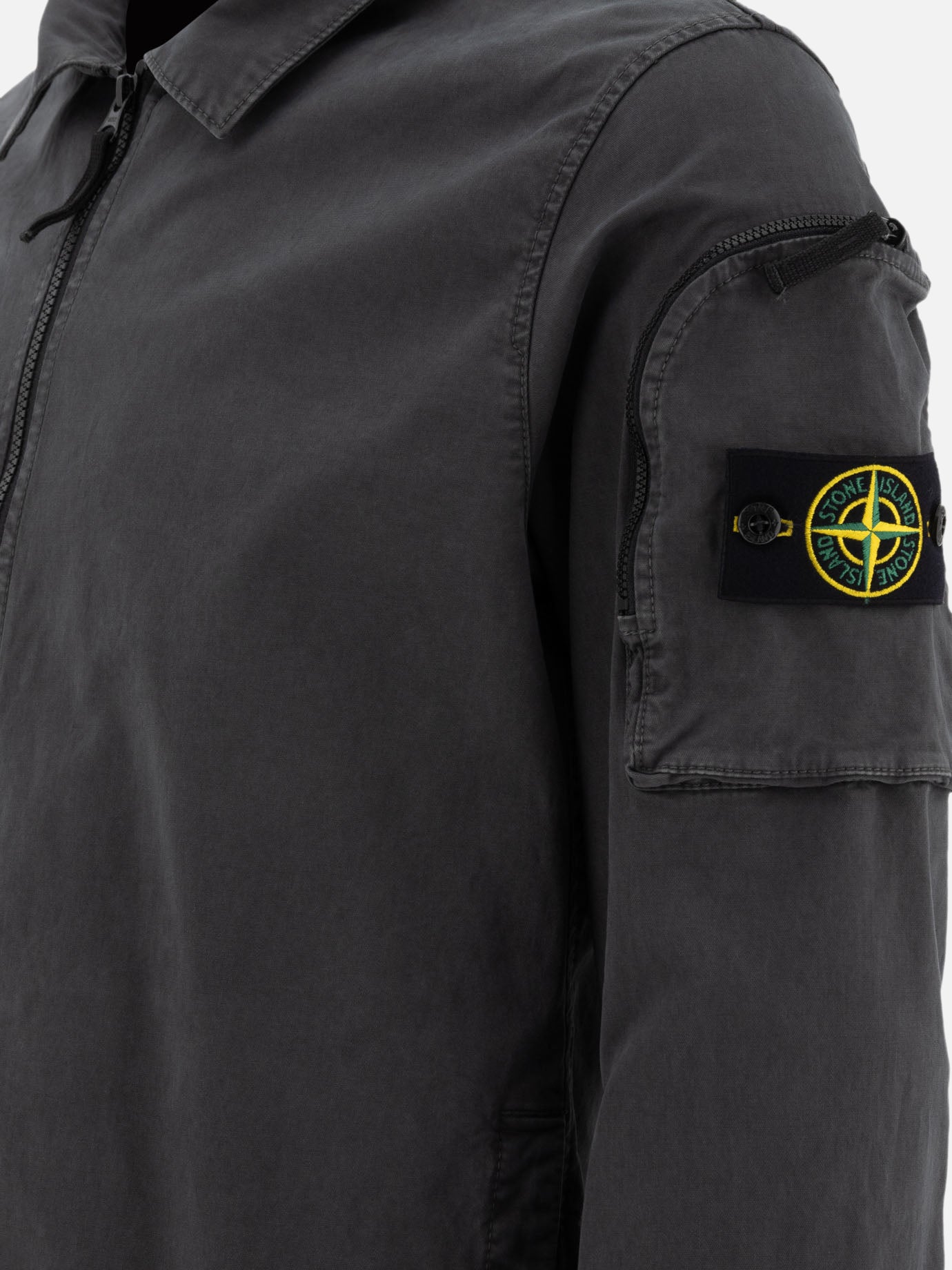 Stone Island Organic cotton overshirt with &quot;Old&quot; effect 19421923_M Grey thumbnail_4