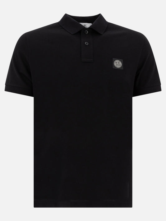 Stone Island Polo in cotone biologico e piquet 13945478_M Black 1