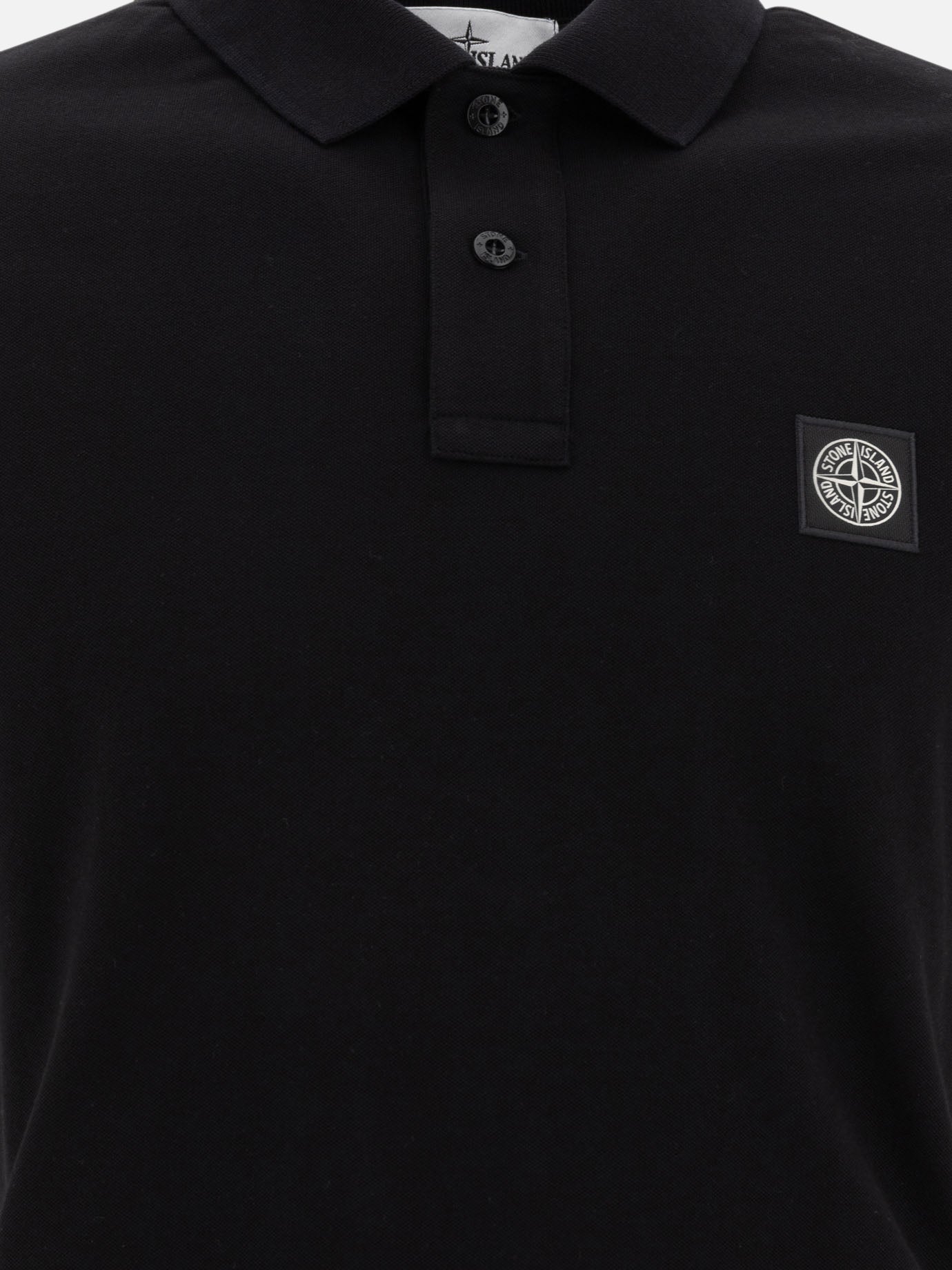 Stone Island Organic cotton and pique polo shirt 13945478_M Black thumbnail_3