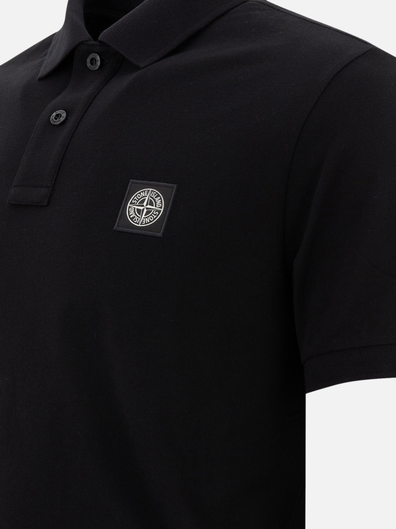 Stone Island Organic cotton and pique polo shirt 13945478_M Black thumbnail_4