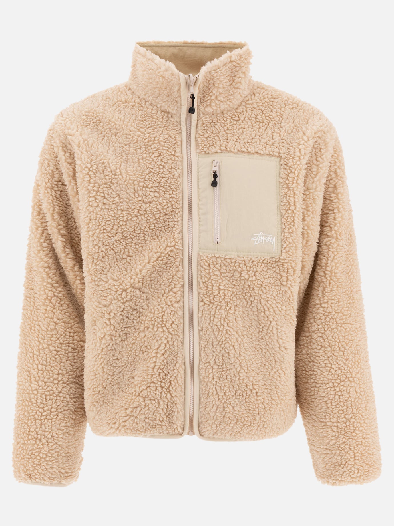 Stüssy Giacca reversibile &quot;Sherpa&quot; 16864776_S Beige thumbnail_1