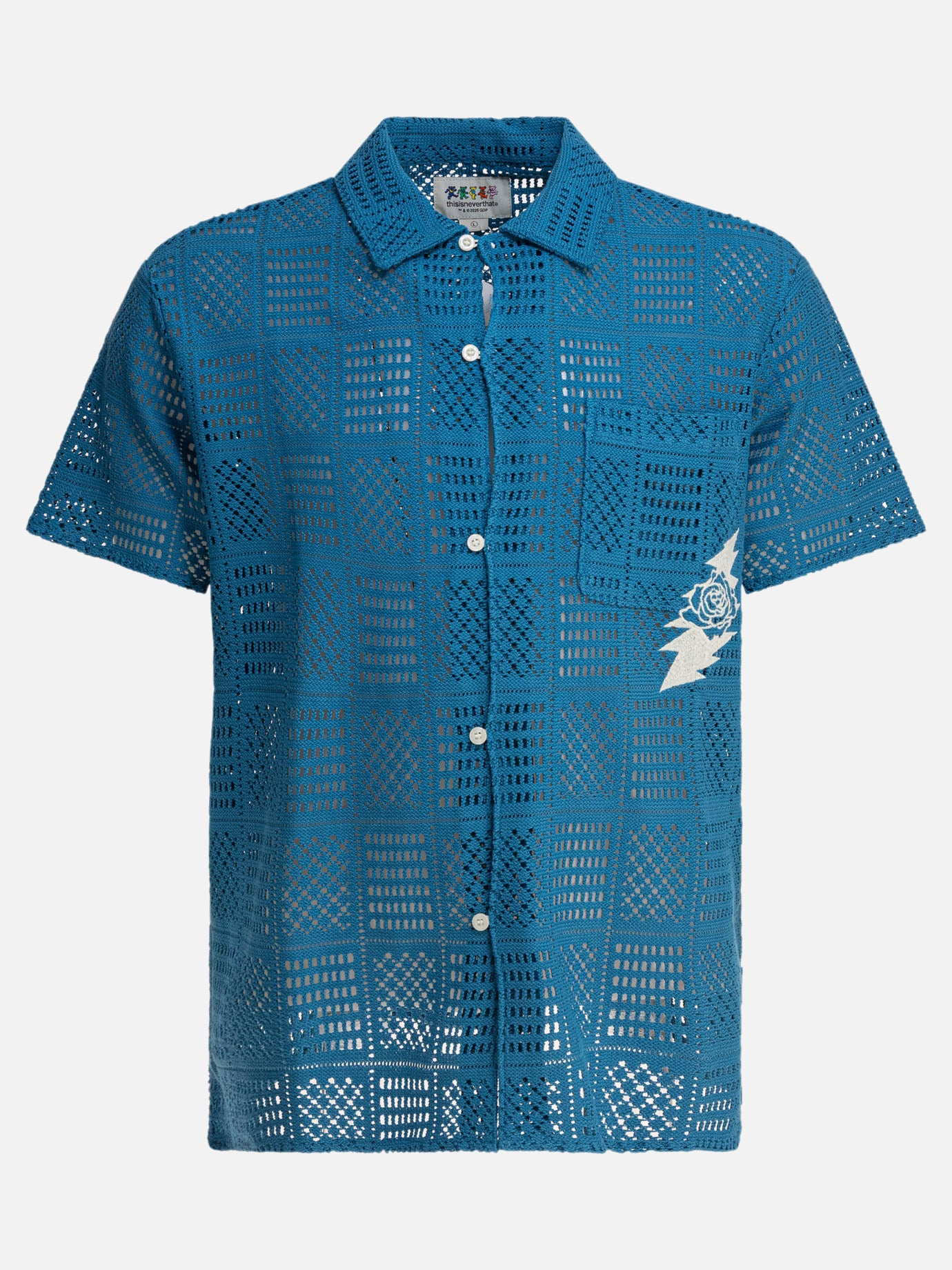 Thisisneverthat® Camicia &quot;GD Lightning Mesh&quot; 16368741_S Blue thumbnail_1