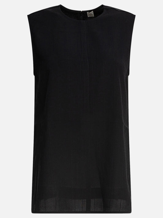 Toteme Canotta a righe tono su tono 19988215_34 Black 1