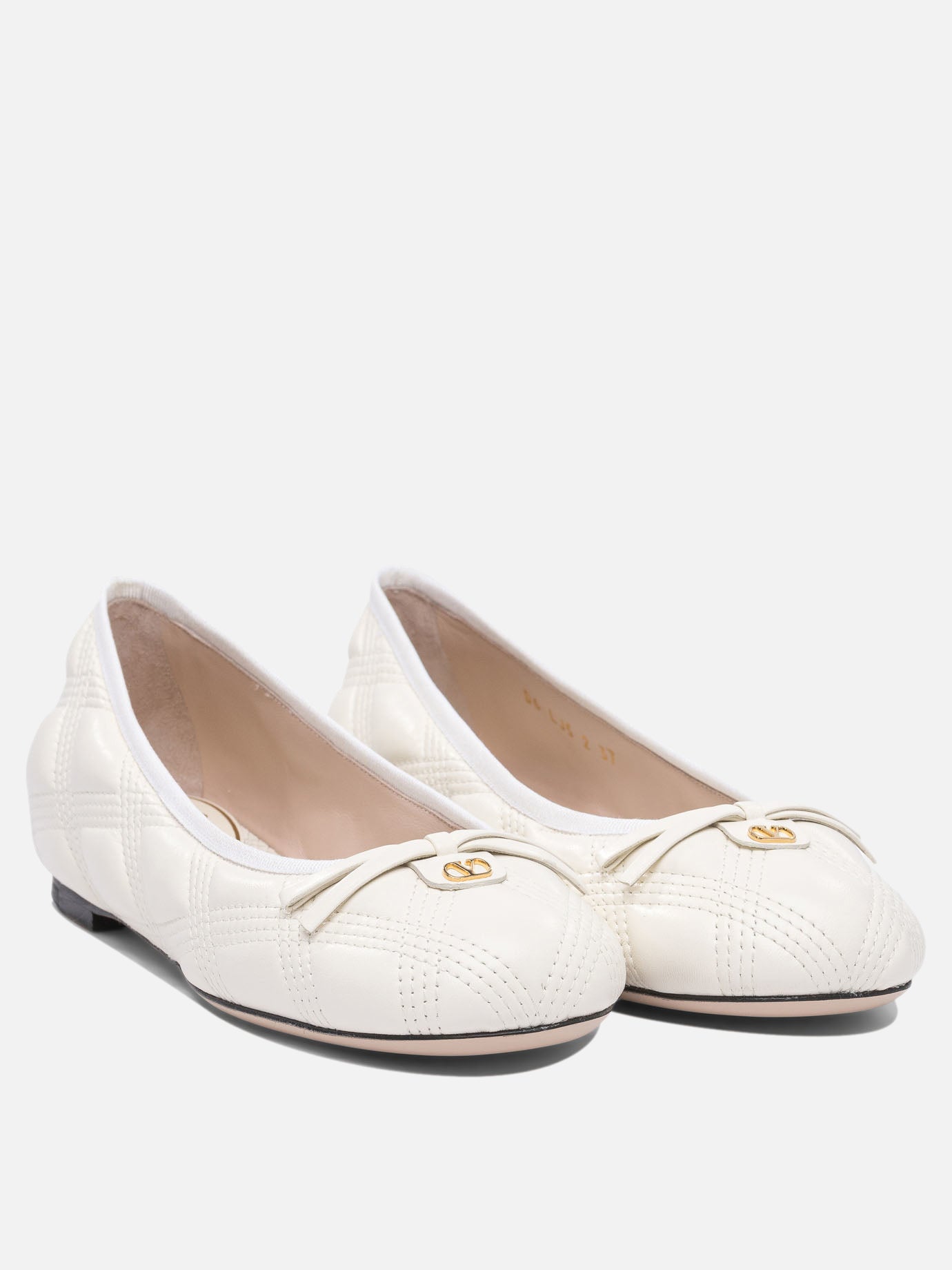 Ballerine classiche 100% leather - 100% leather  Bianco - Valentino Garavani Donna | PDP | VIETTI Online Store | thumbnail_2