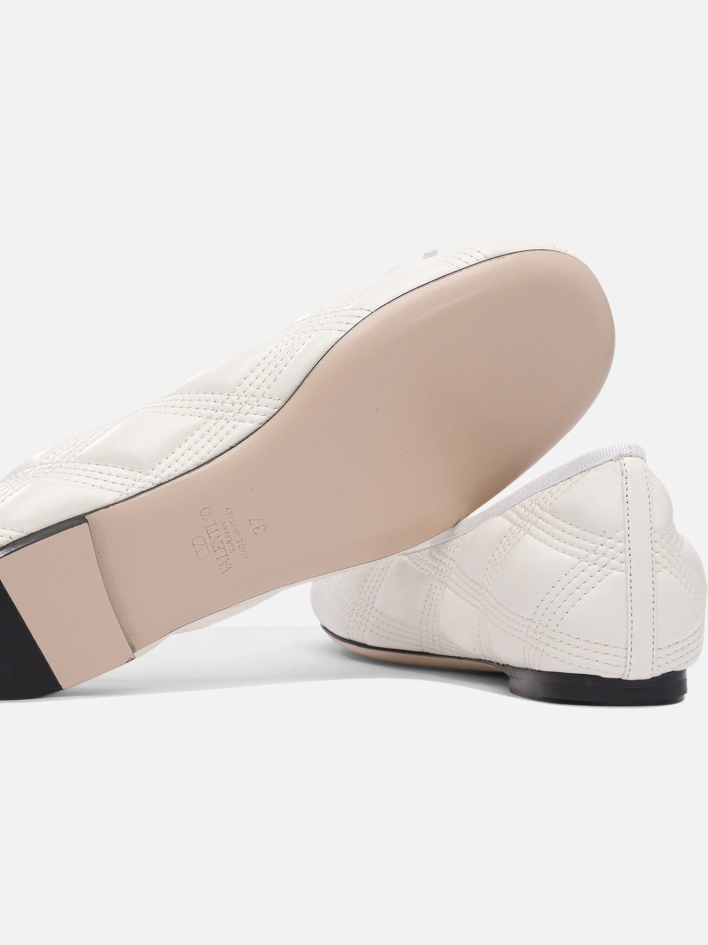Ballerine classiche 100% leather - 100% leather  Bianco - Valentino Garavani Donna | PDP | VIETTI Online Store | thumbnail_5