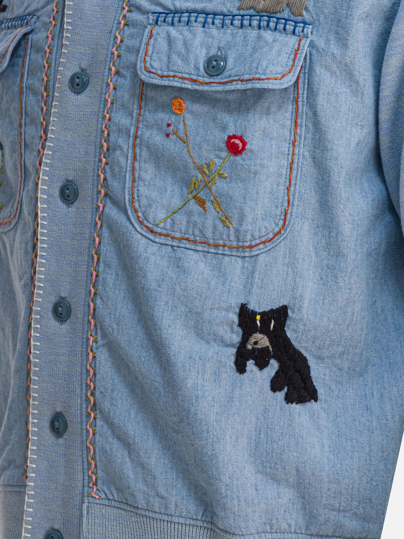 Camicie casual Embroidered  Azzurro - KAPITAL Uomo | PDP | VIETTI Online Store | thumbnail_4