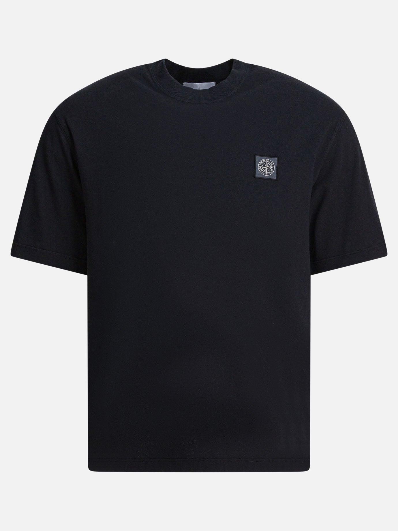 T-shirt girocollo Logo  Nero - Stone Island Uomo | PDP | VIETTI Online Store | thumbnail