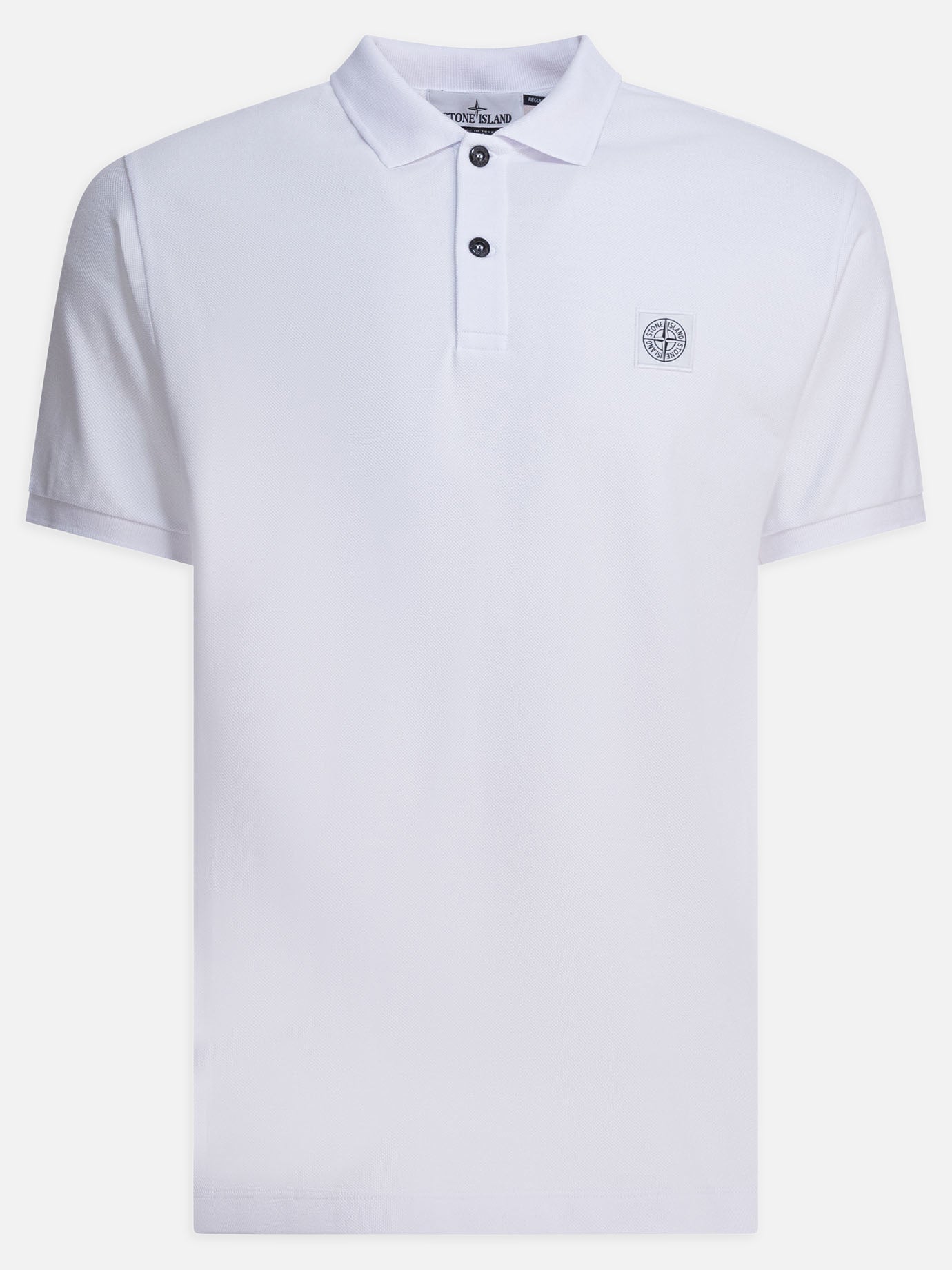 Polo con bottoni Logo  Bianco - Stone Island Uomo | PDP | VIETTI Online Store | Zoom-Modal
