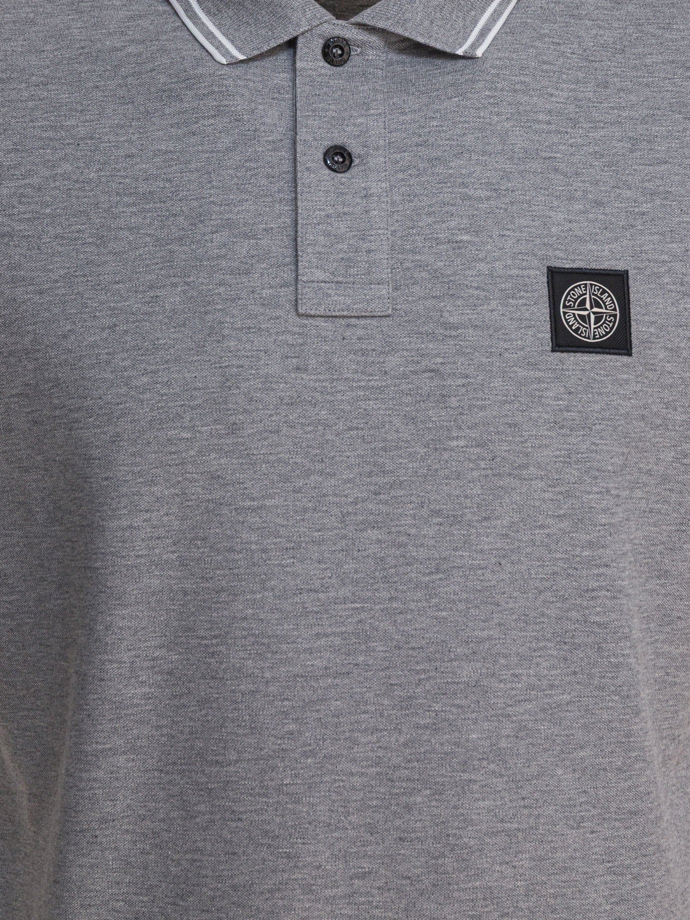 Polo shirts with buttons Logo  Grey - Stone Island Men | PDP | VIETTI Online Store | thumbnail_3