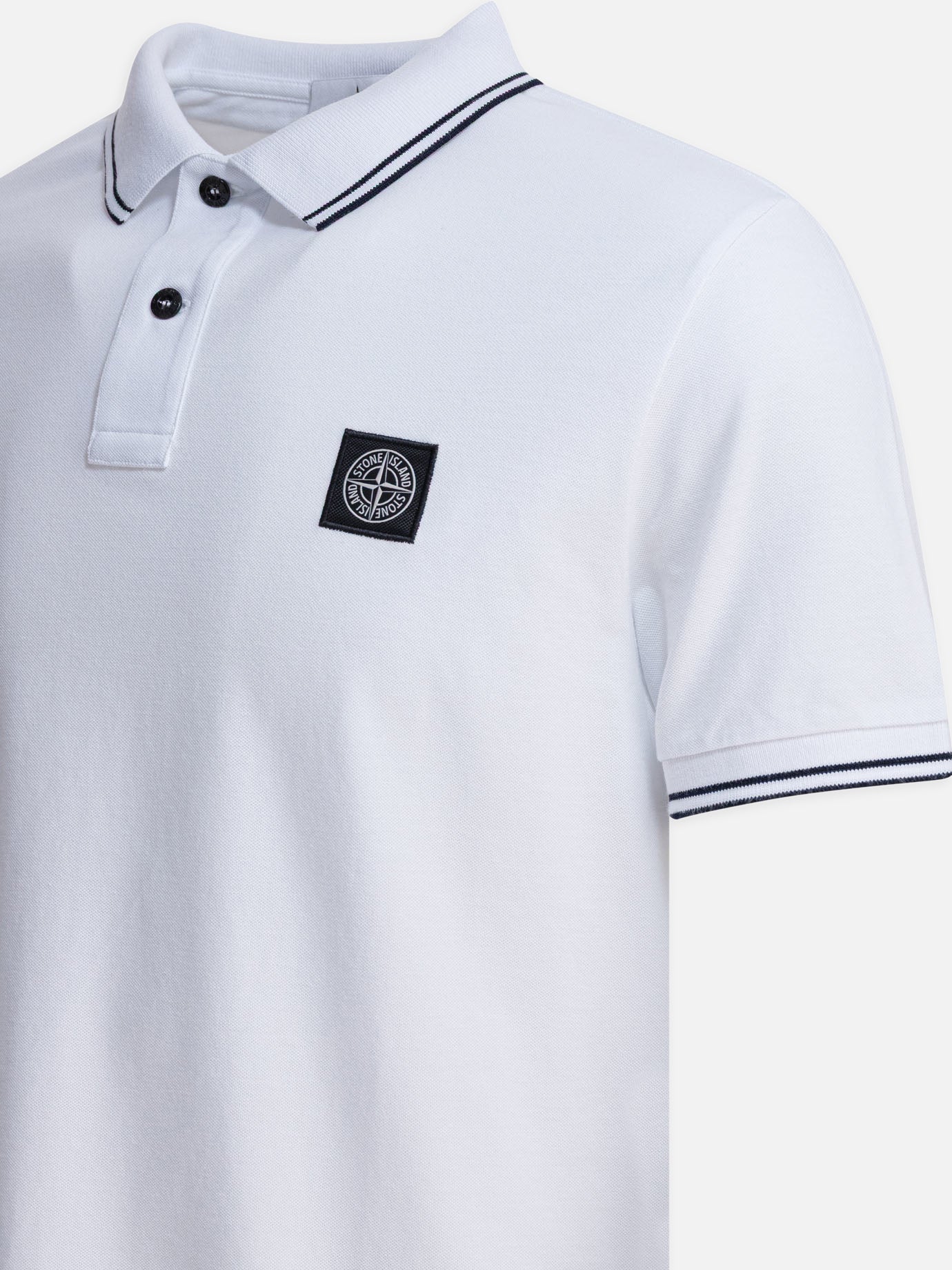 Polo shirts with buttons Logo  White - Stone Island Men | PDP | VIETTI Online Store | Zoom-Modal_4
