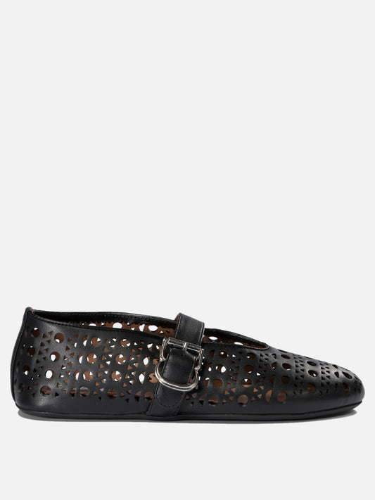 Mary Jane ballet flats 100% lamb leather - 100% rubber  Black - Alaïa Women | PDP | VIETTI Online Store 
