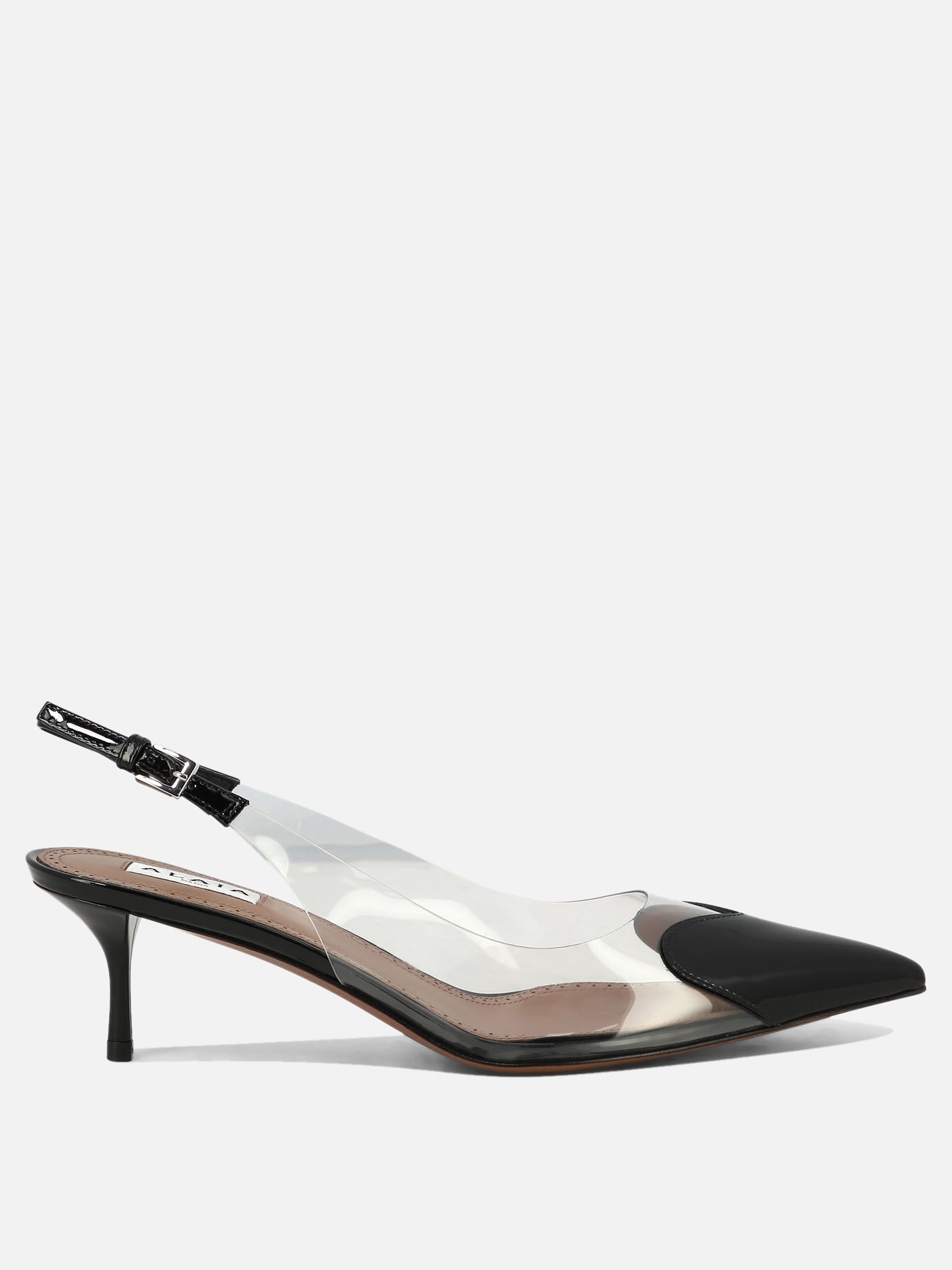 Slingback 50% patent calfskin 50% polyurethane - 95% leather 5% rubber  Nero - Alaïa Donna | PDP | VIETTI Online Store | Zoom-Modal
