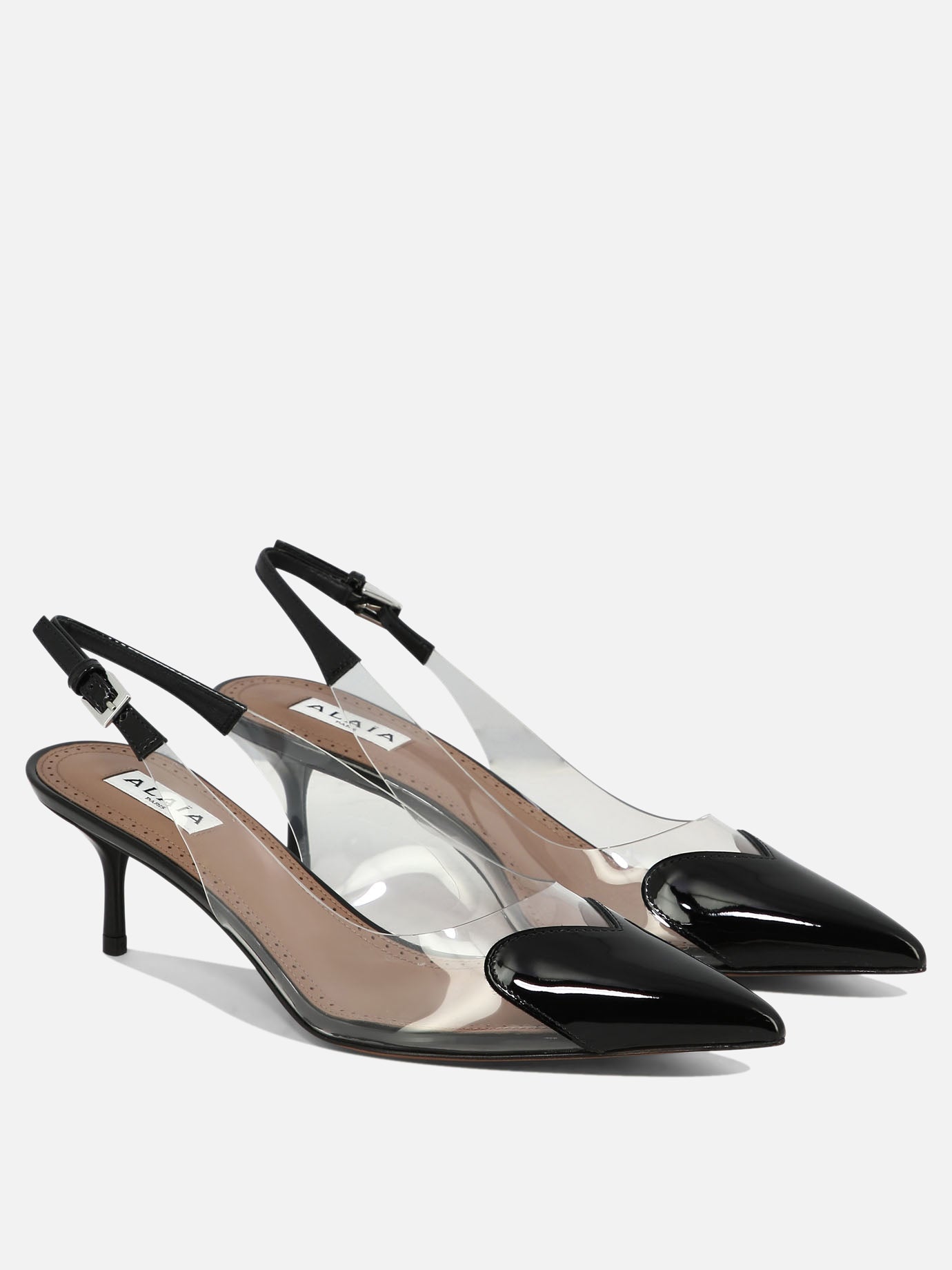 Slingback 50% patent calfskin 50% polyurethane - 95% leather 5% rubber  Nero - Alaïa Donna | PDP | VIETTI Online Store | Zoom-Modal_2
