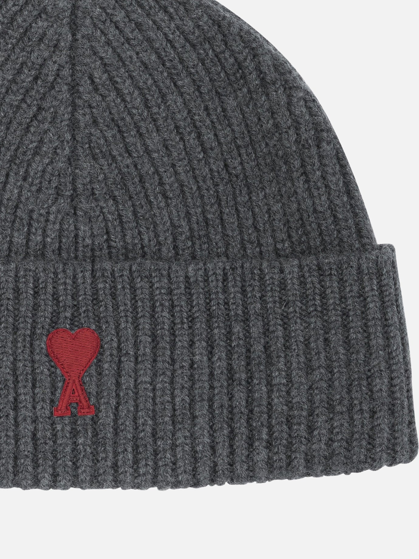 Beanies 100% merino wool - Other fabric: 100% polyester  Grey - Ami Paris Women | PDP | VIETTI Online Store | thumbnail_3