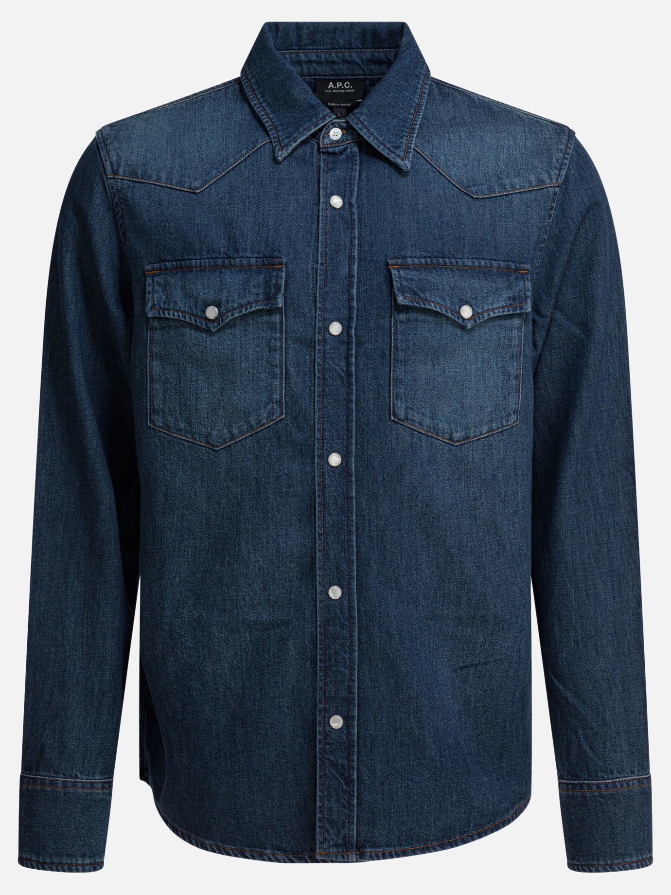 Casual shirts Solid colour  Blue - A.P.C. Men | PDP | VIETTI Online Store | Zoom-Modal
