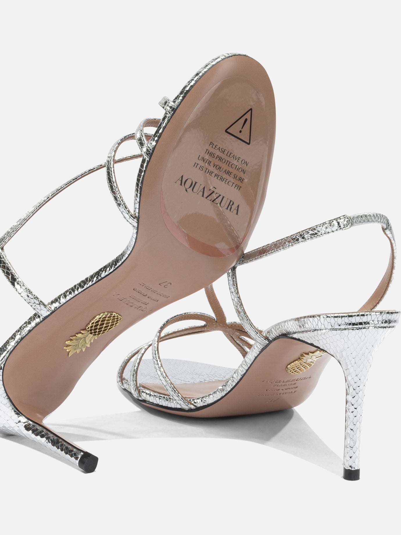 Heeled sandals 100% goat leather - 100% calf leather  Silver - Aquazzura Women | PDP | VIETTI Online Store | thumbnail_5