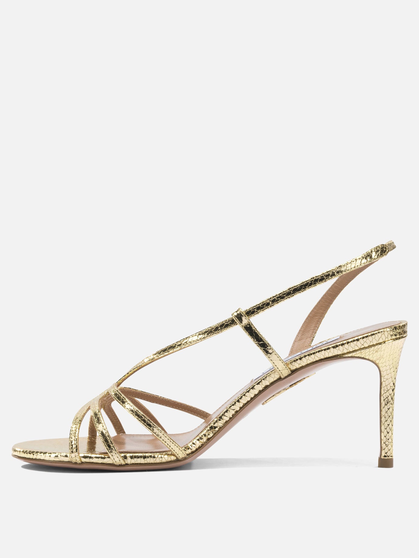 Heeled sandals 100% goat leather - 100% calf leather  Gold - Aquazzura Women | PDP | VIETTI Online Store | thumbnail_3
