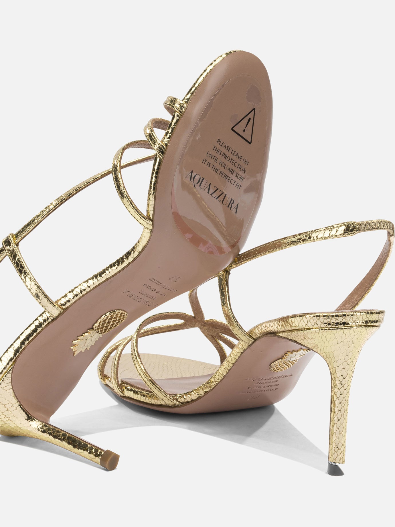 Heeled sandals 100% goat leather - 100% calf leather  Gold - Aquazzura Women | PDP | VIETTI Online Store | Zoom-Modal_5

