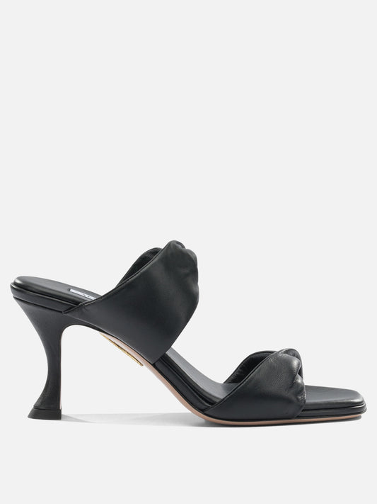Heeled sandals 100% crossbred leather - 100% calf leather  Black - Aquazzura Women | PLP | VIETTI Online Store 
