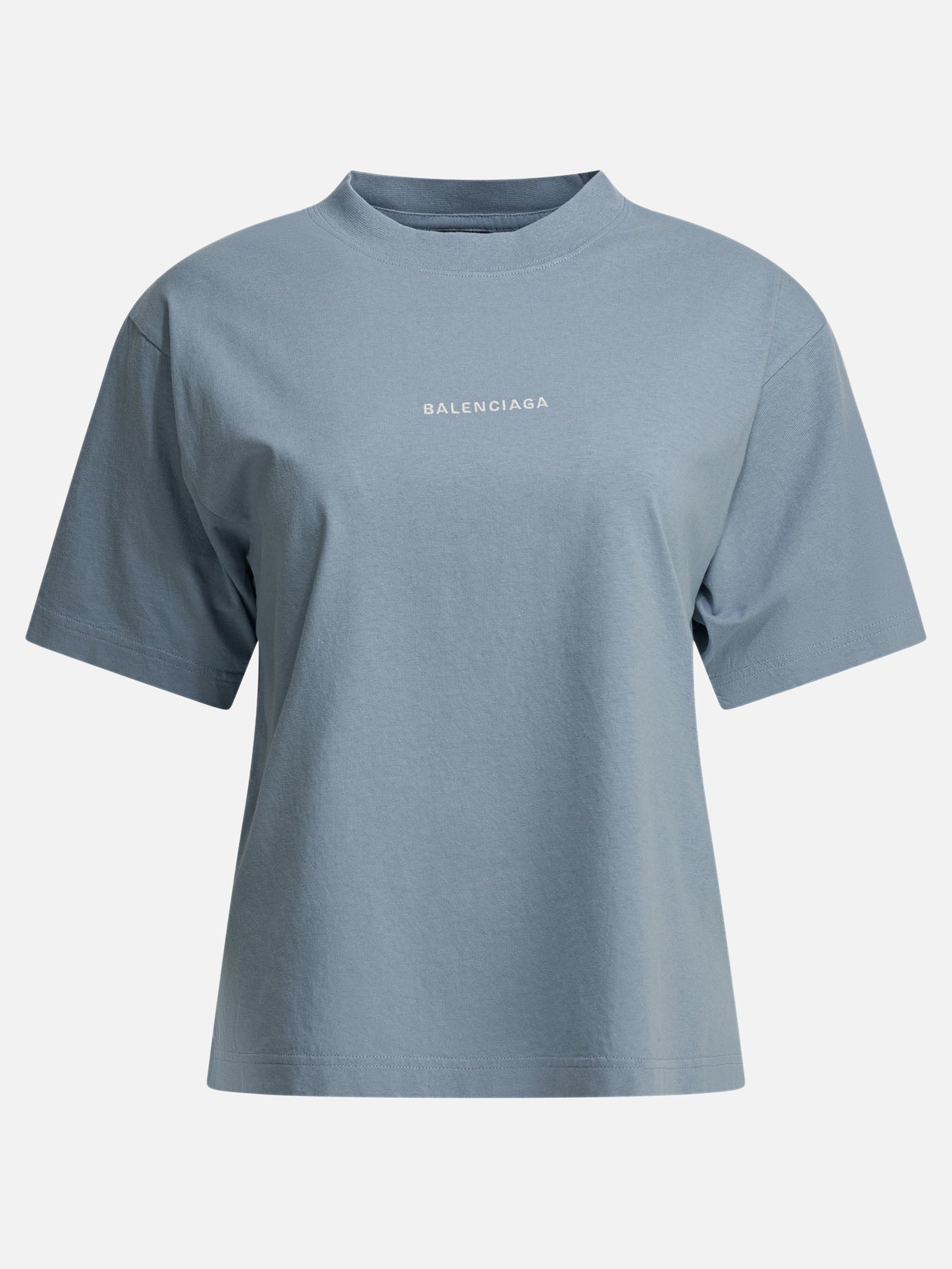 Crewneck t-shirts Logo  Light blue - Balenciaga Women | PDP | VIETTI Online Store | Zoom-Modal
