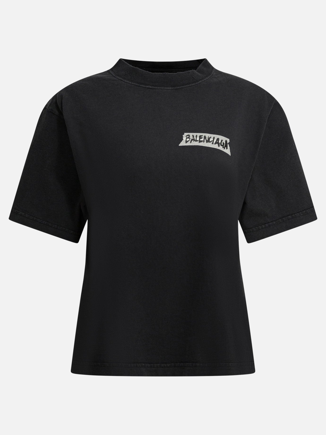 Crewneck t-shirts Logo  Black - Balenciaga Women | PDP | VIETTI Online Store | Zoom-Modal
