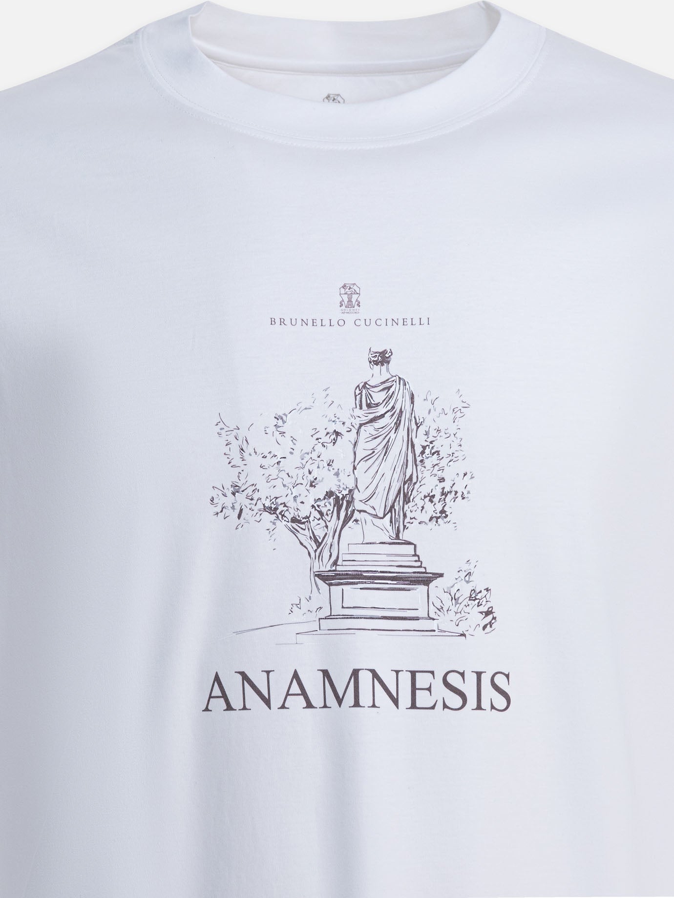 T-shirt girocollo Print  Bianco - Brunello Cucinelli Uomo | PDP | VIETTI Online Store | thumbnail_3