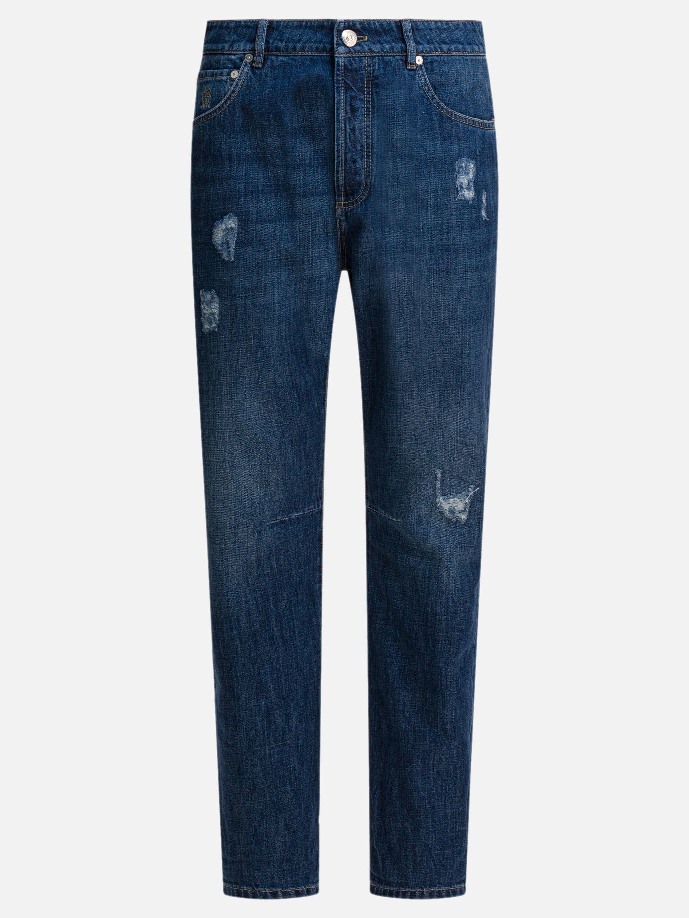 Jeans a gamba dritta Denim  Blu - Brunello Cucinelli Uomo | PDP | VIETTI Online Store | Zoom-Modal
