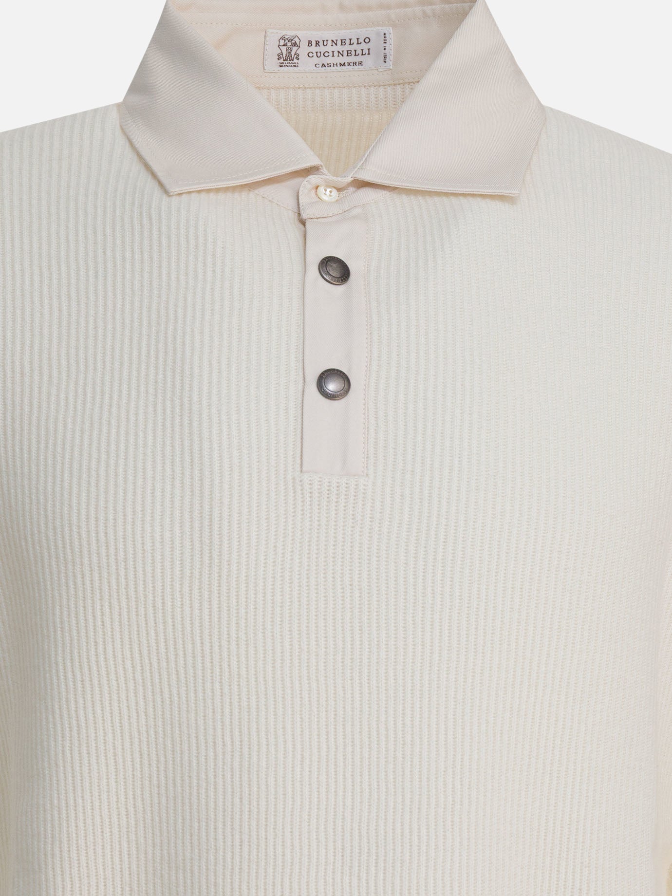 Maglioni scollo a V Solid colour  Bianco - Brunello Cucinelli Uomo | PDP | VIETTI Online Store | thumbnail_3