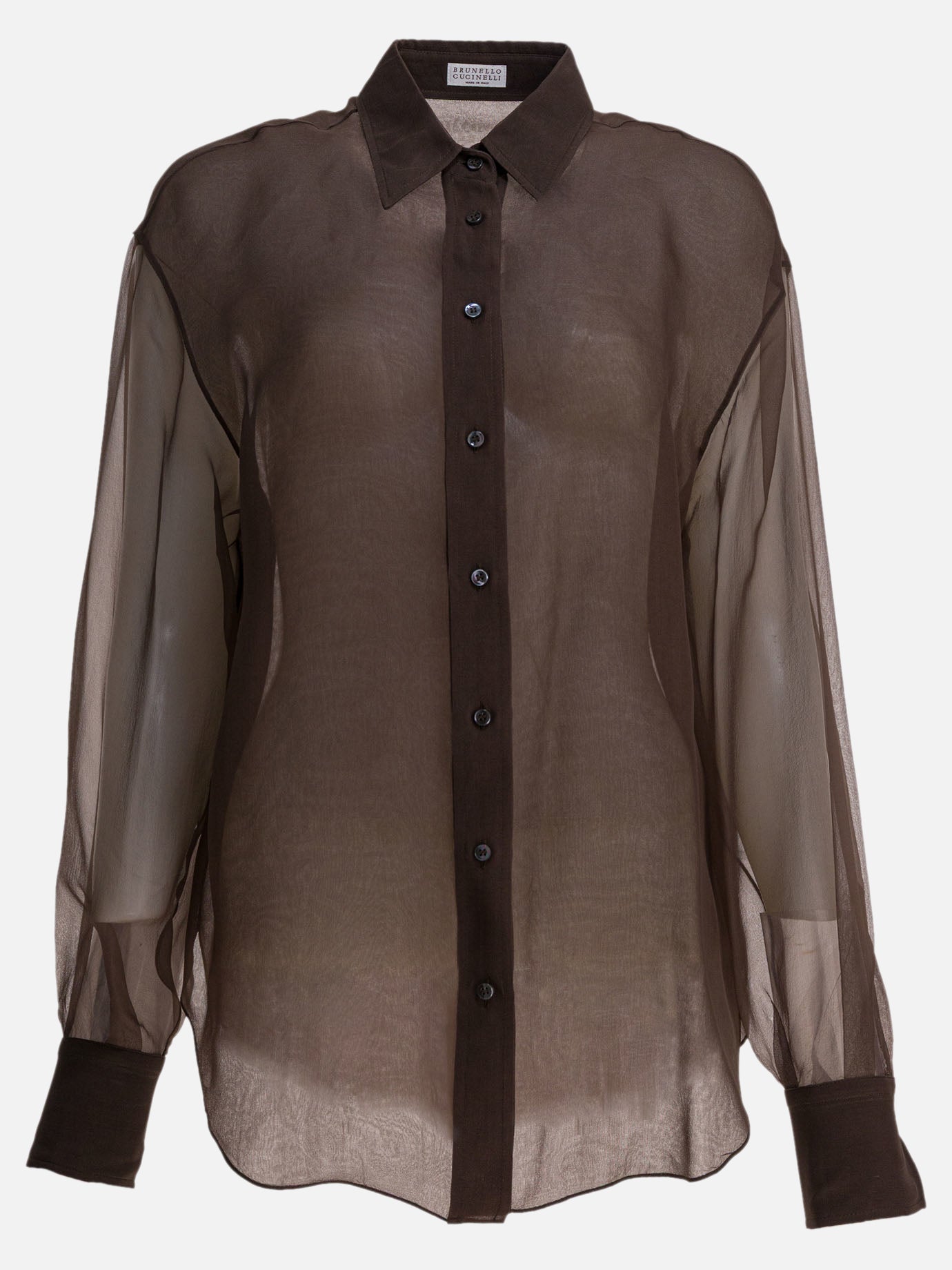 Camicie casual Solid colour  Marrone - Brunello Cucinelli Donna | PDP | VIETTI Online Store | Zoom-Modal
