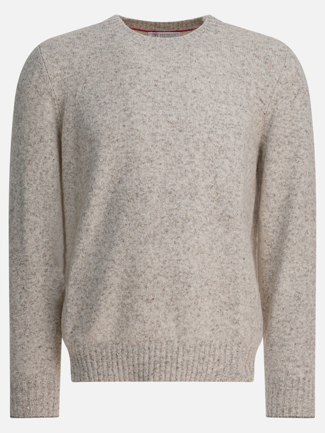 Crewneck sweaters Solid colour  Grey - Brunello Cucinelli Men | PDP | VIETTI Online Store | thumbnail