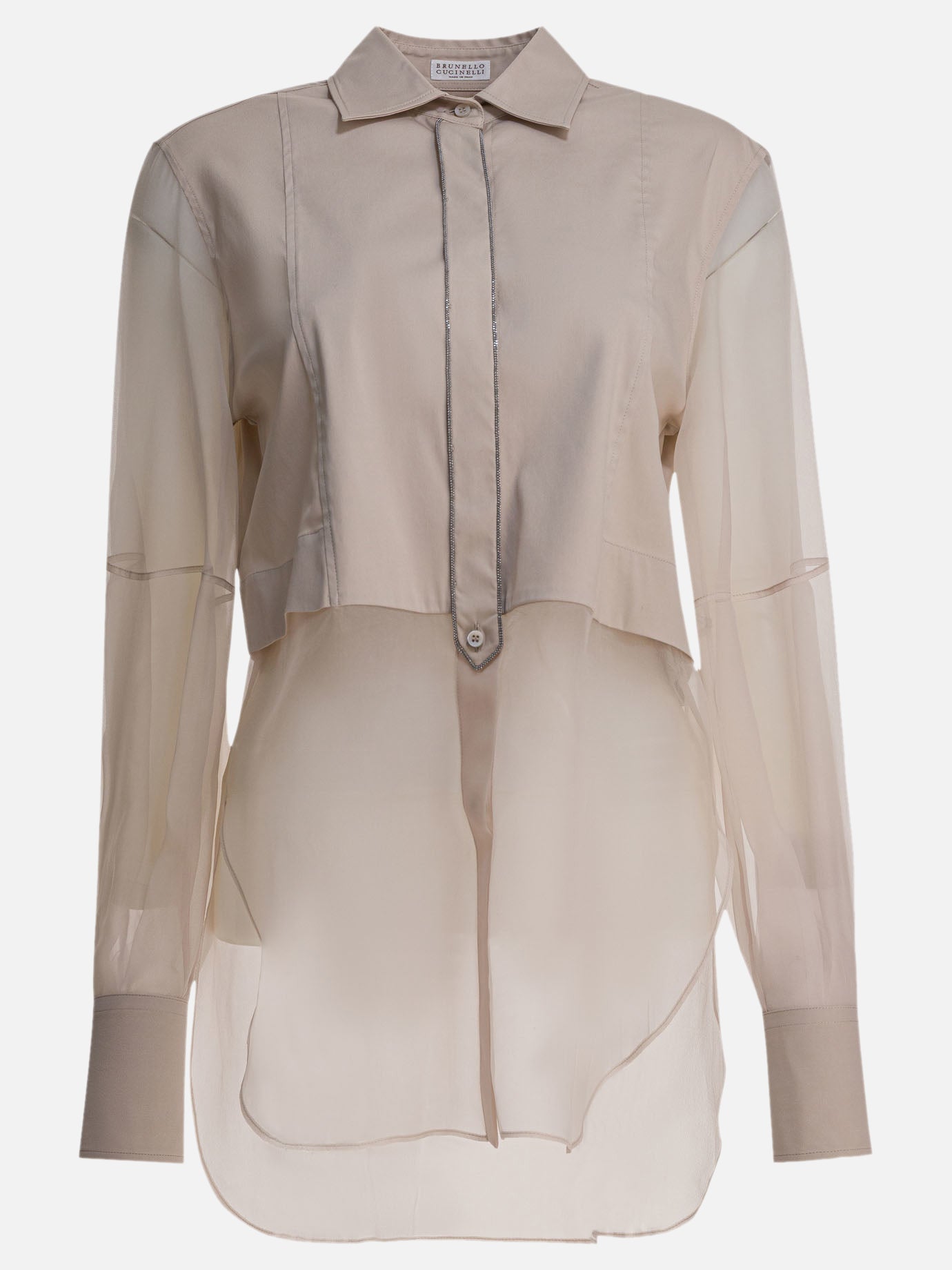 Camicie casual Solid colour  Grigio - Brunello Cucinelli Donna | PDP | VIETTI Online Store | Zoom-Modal
