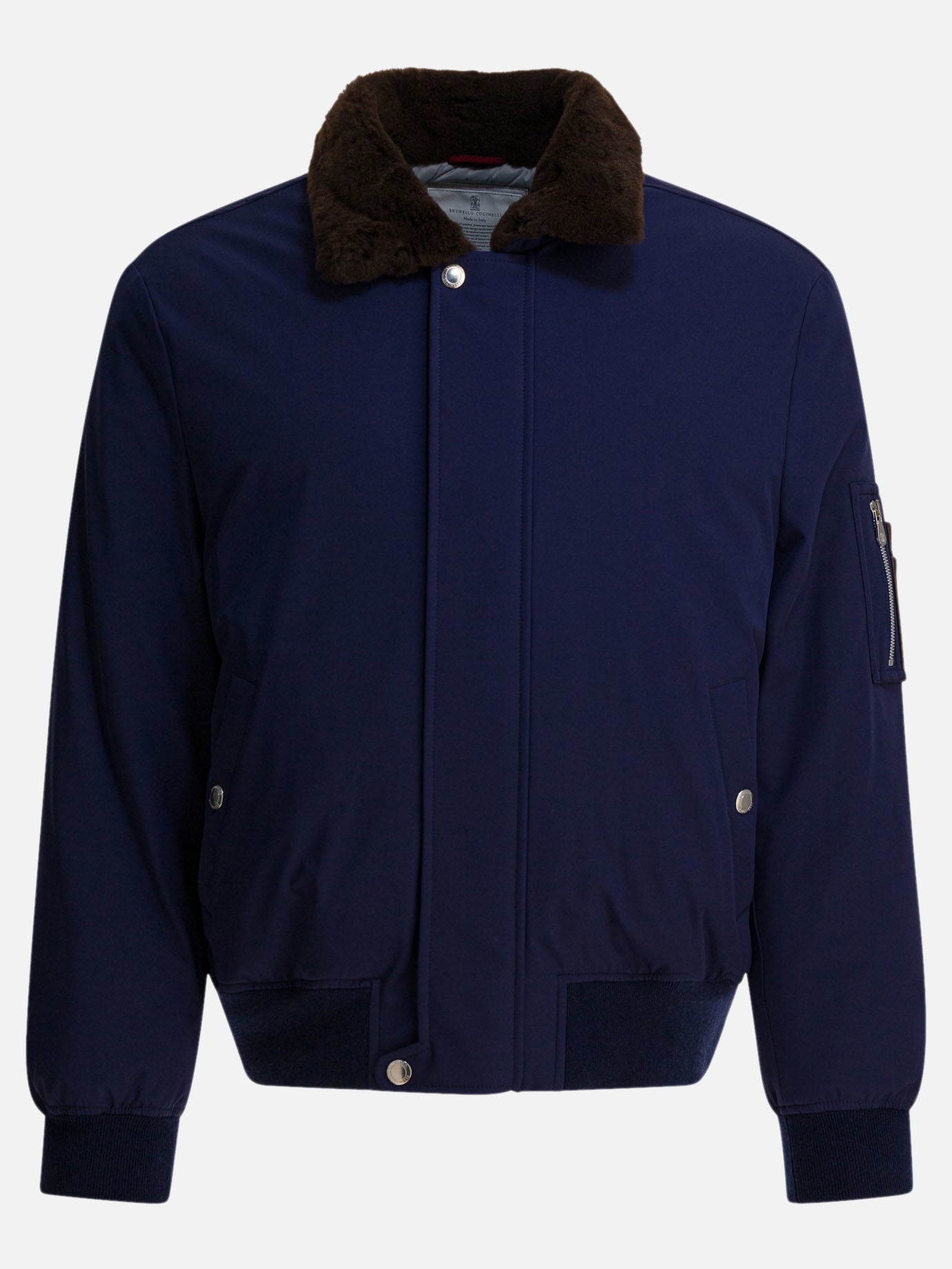 Piumini corti Solid colour  Blu - Brunello Cucinelli Uomo | PDP | VIETTI Online Store | Zoom-Modal

