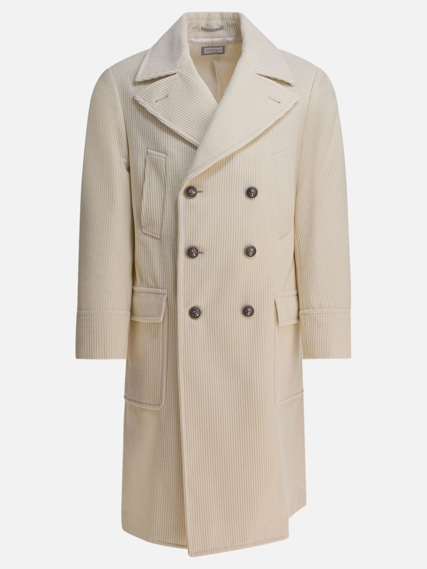 Cappotti lunghi Solid colour  Bianco - Brunello Cucinelli Uomo | PDP | VIETTI Online Store | Zoom-Modal

