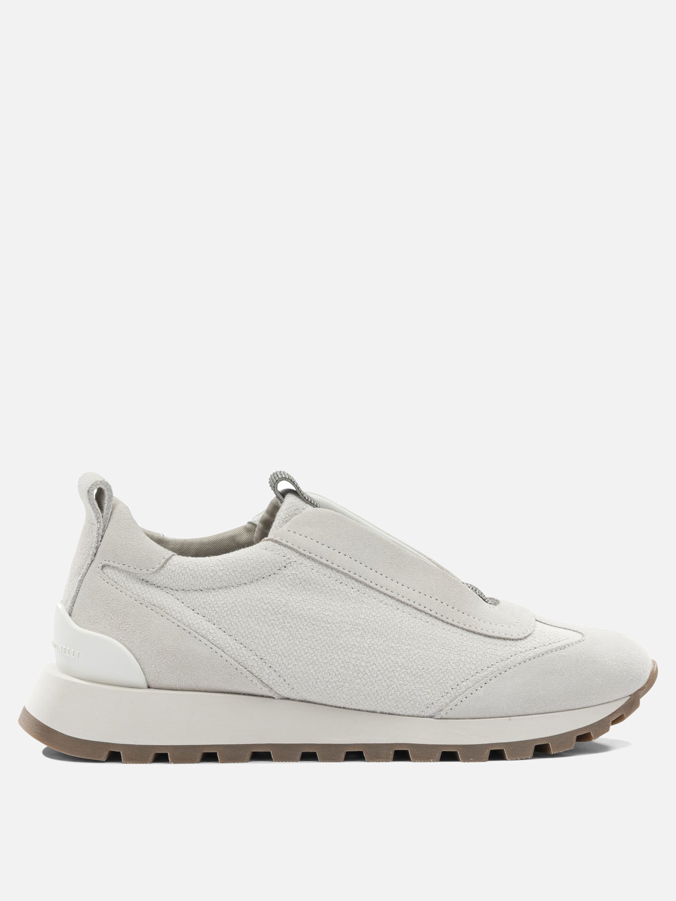Low top sneakers 63% cotton 37% linen - 100% rubber  White - Brunello Cucinelli Women | PDP | VIETTI Online Store | thumbnail