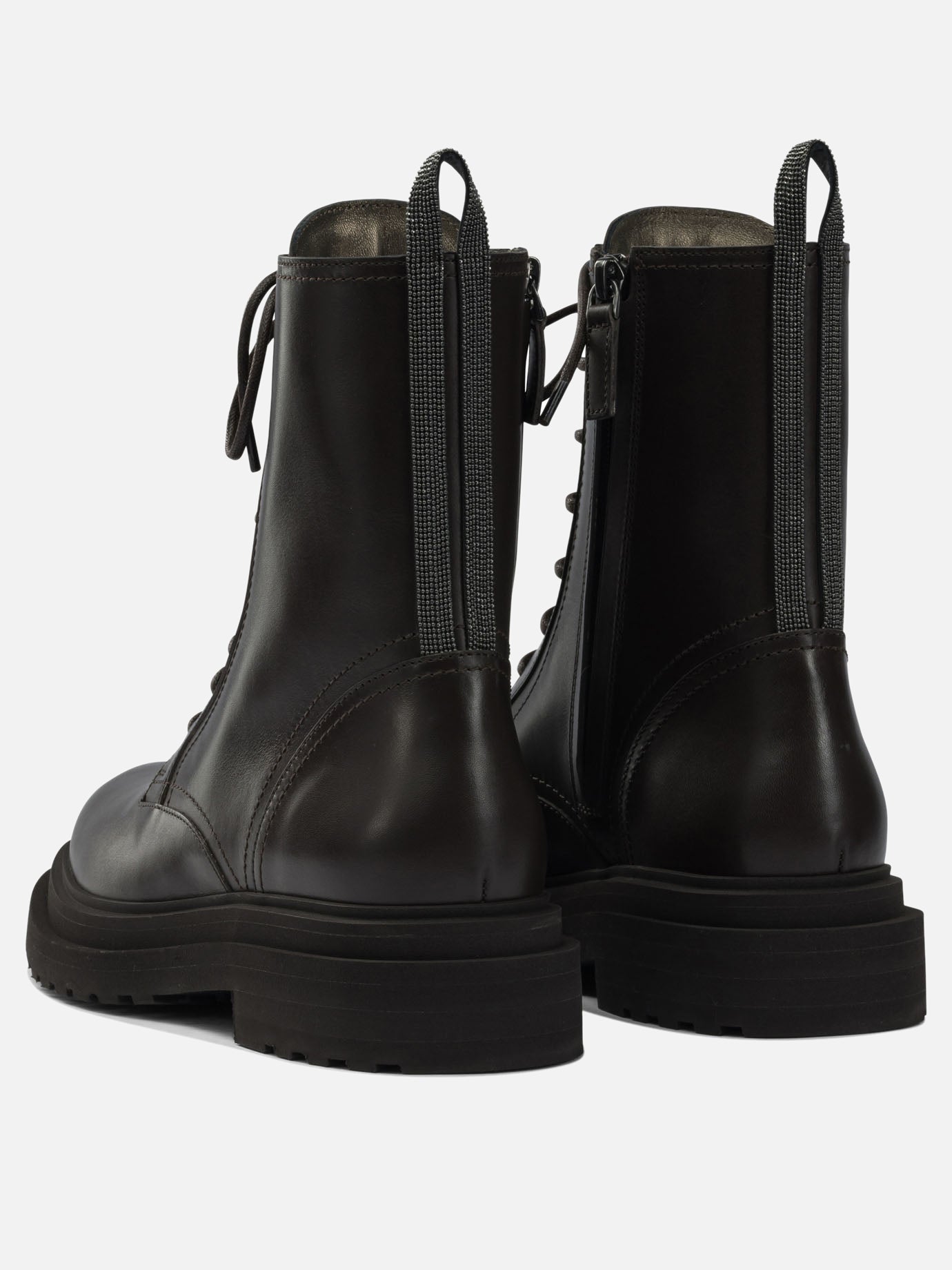 Lace-up boots 100% leather - 100% leather  Brown - Brunello Cucinelli Women | PDP | VIETTI Online Store | Zoom-Modal_4
