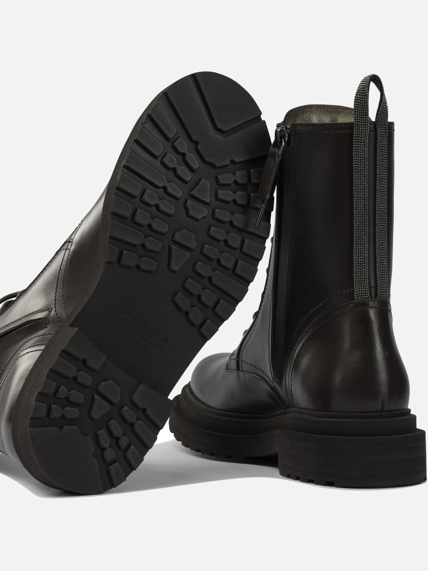 Lace-up boots 100% leather - 100% leather  Brown - Brunello Cucinelli Women | PDP | VIETTI Online Store | thumbnail_5