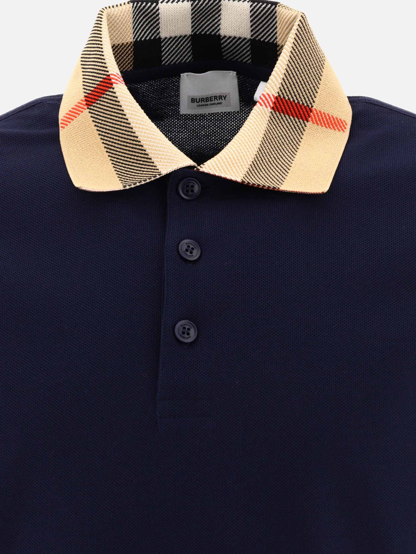 Polo shirts with buttons Check  Blue - Burberry Men | PDP | VIETTI Online Store | Zoom-Modal_3
