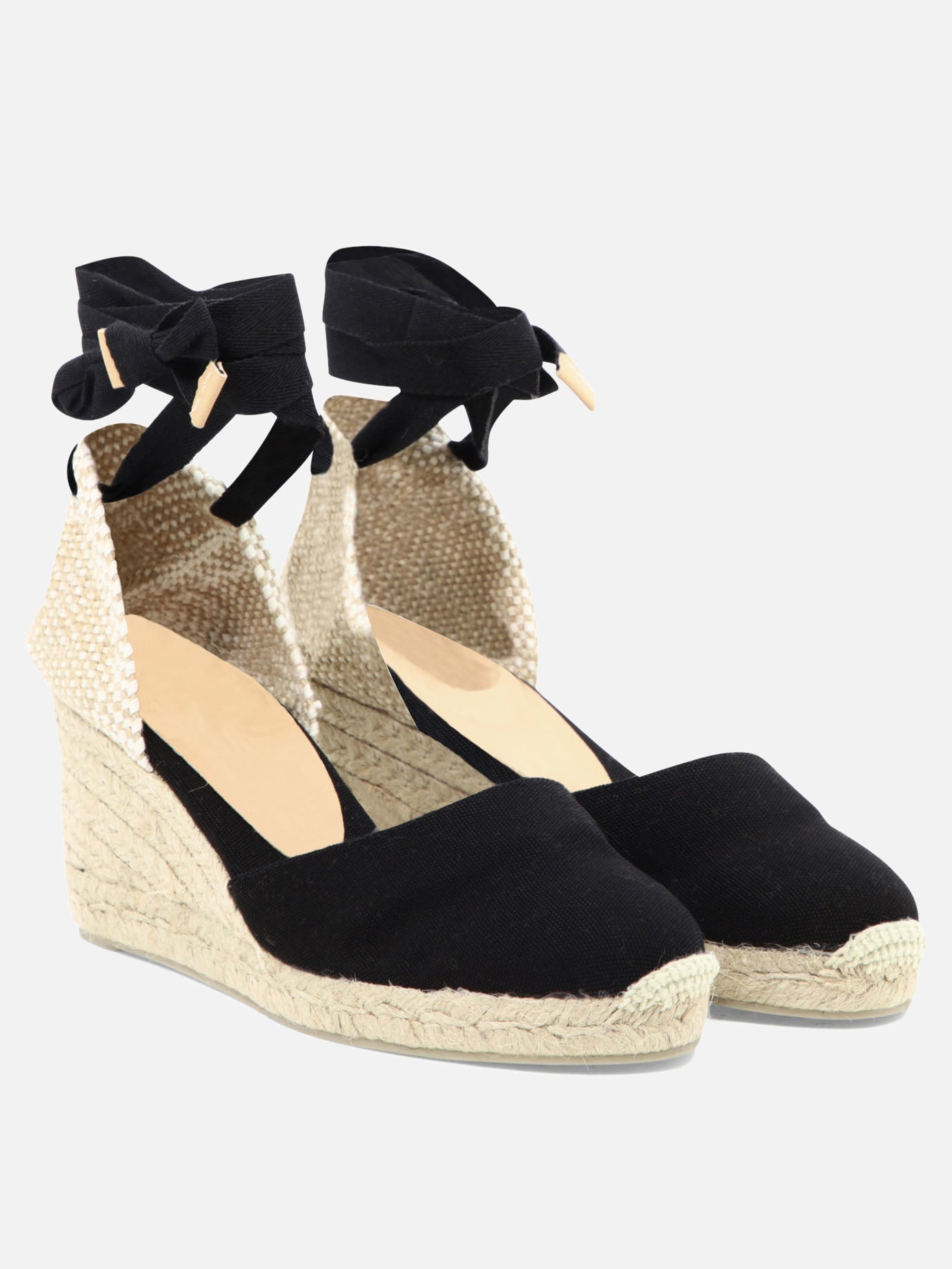 Heeled espadrilles 100% organic cotton - 100% rubber  Black - Castañer Women | PDP | VIETTI Online Store | thumbnail_2