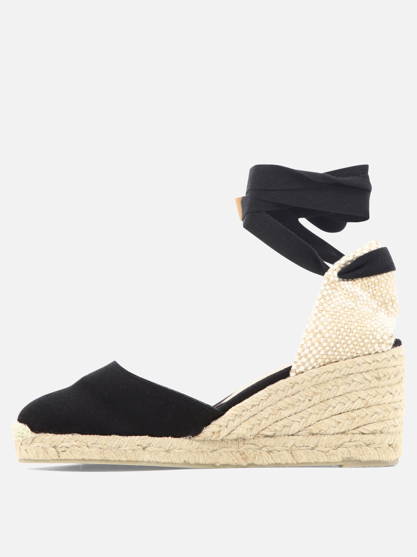 Heeled espadrilles 100% organic cotton - 100% rubber  Black - Castañer Women | PDP | VIETTI Online Store | thumbnail_3