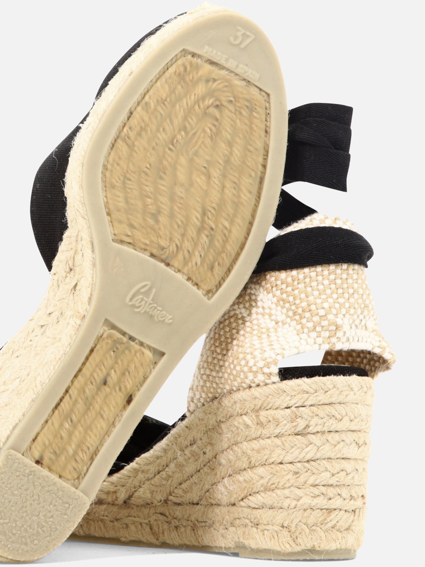 Heeled espadrilles 100% organic cotton - 100% rubber  Black - Castañer Women | PDP | VIETTI Online Store | thumbnail_5