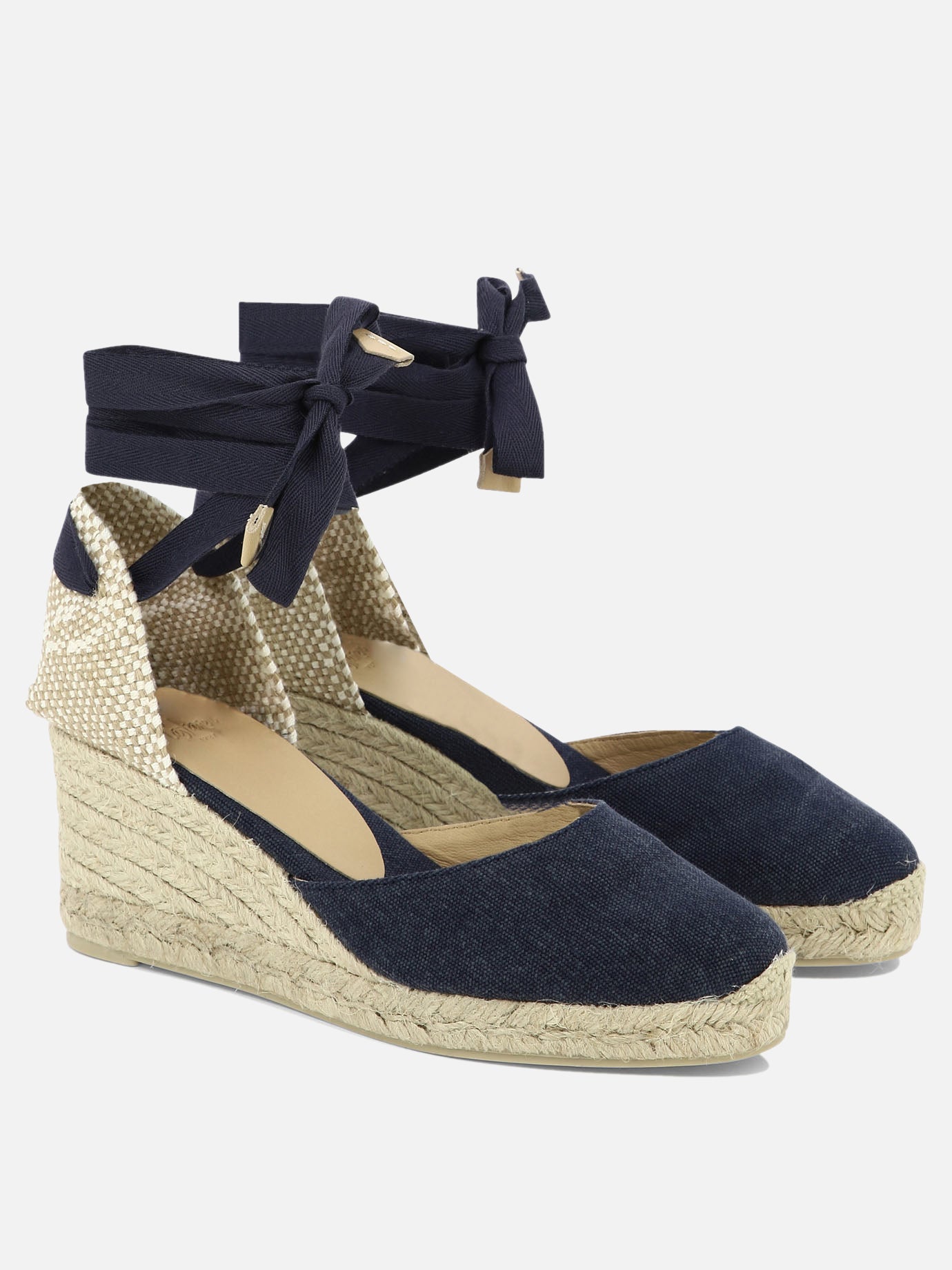 Heeled espadrilles 100% organic cotton - 100% rubber  Blue - Castañer Women | PDP | VIETTI Online Store | thumbnail_2