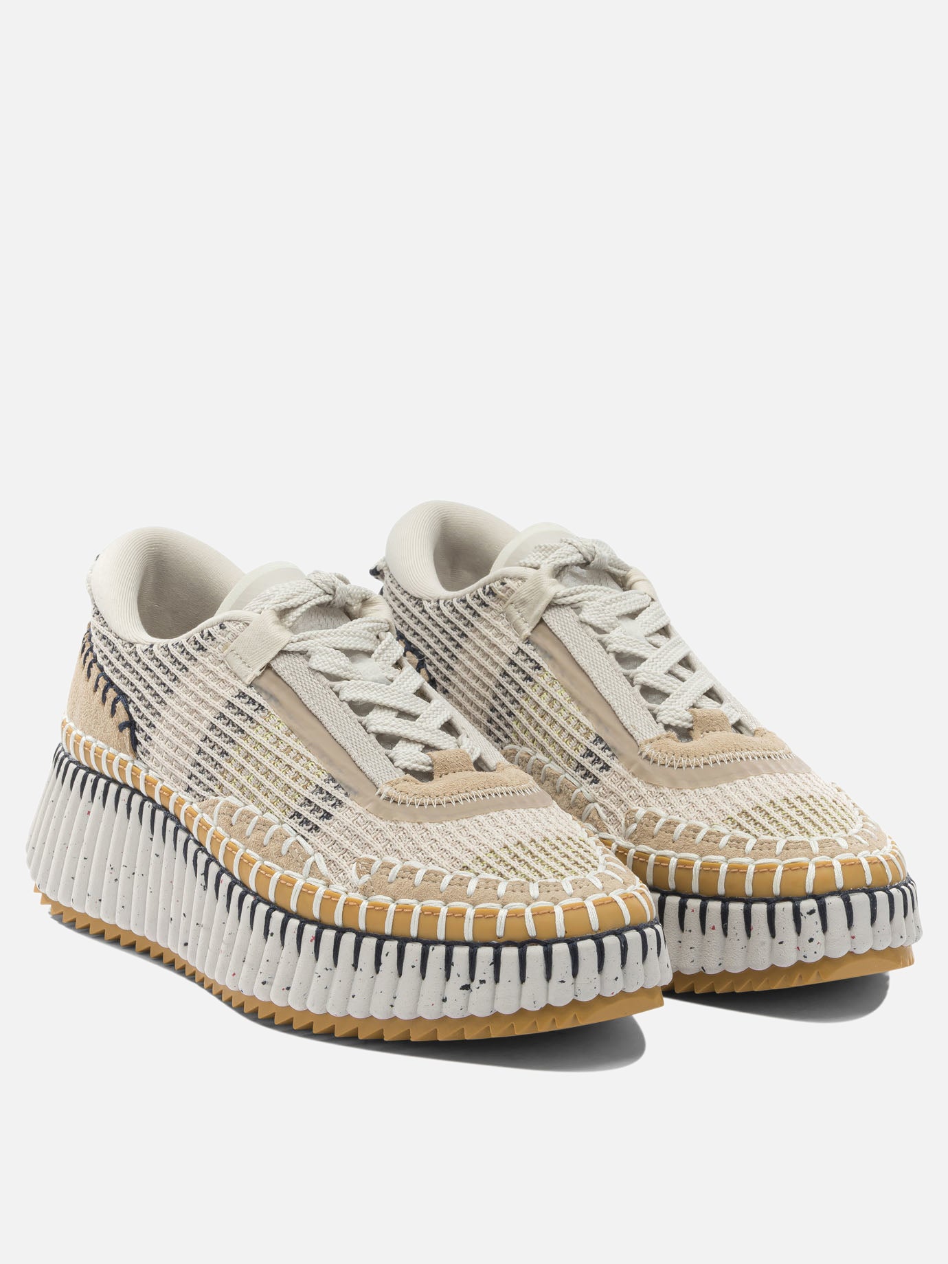 Sneaker basse 100% polyester - 100% calf leather  Beige - Chloé Donna | PDP | VIETTI Online Store | Zoom-Modal_2
