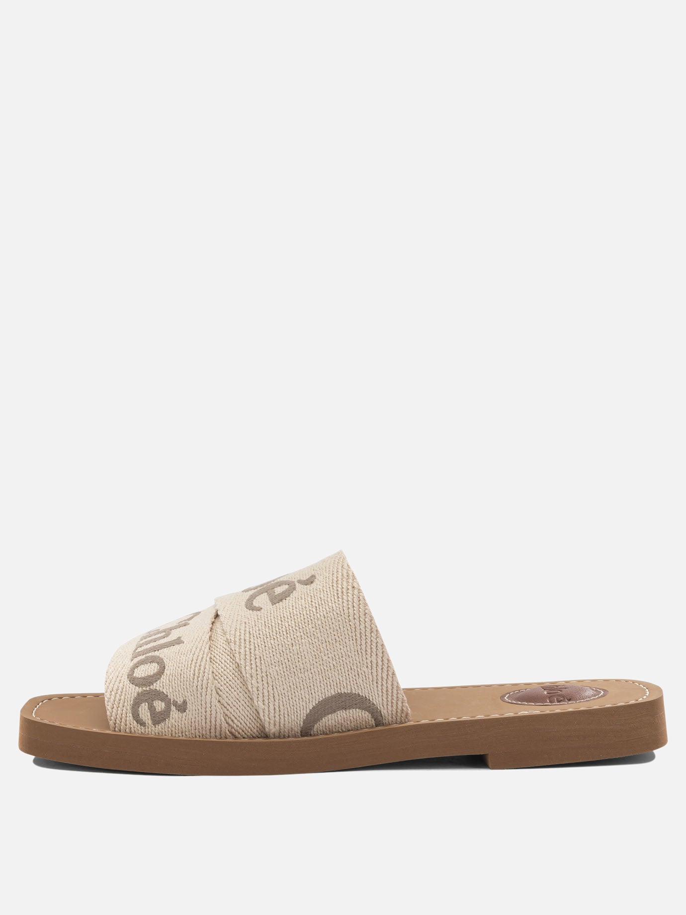 Flat sandals 90% linen 10% polyester - 100% ethylene vinyl acetate  Beige - Chloé Women | PDP | VIETTI Online Store | thumbnail_3