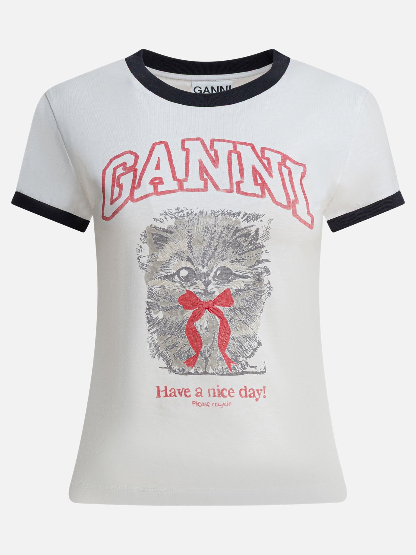 Crewneck t-shirts Logo  White - Ganni Women | PDP | VIETTI Online Store | Zoom-Modal
