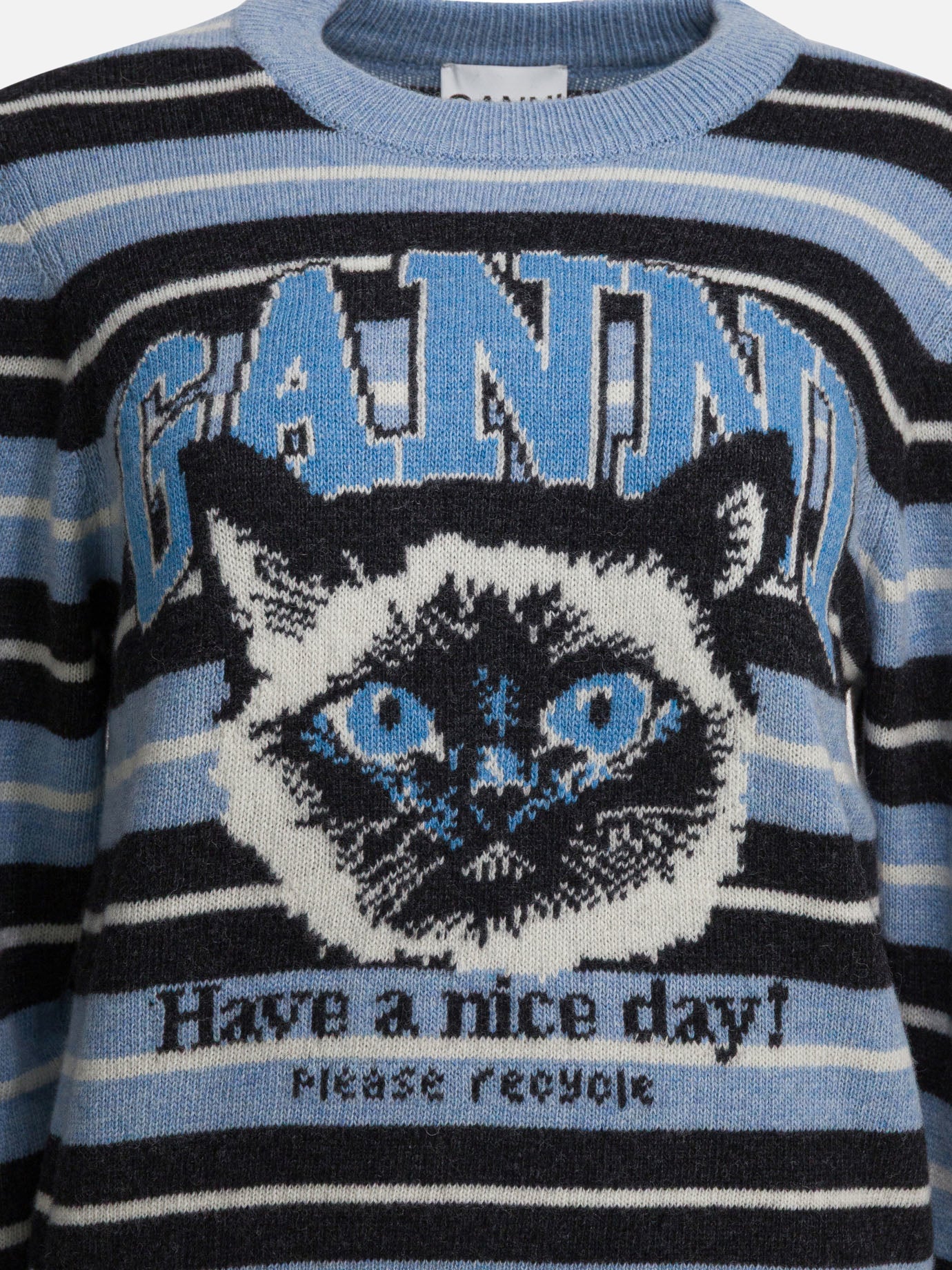 Crewneck sweaters Graphics  Light blue - Ganni Women | PDP | VIETTI Online Store | Zoom-Modal_3
