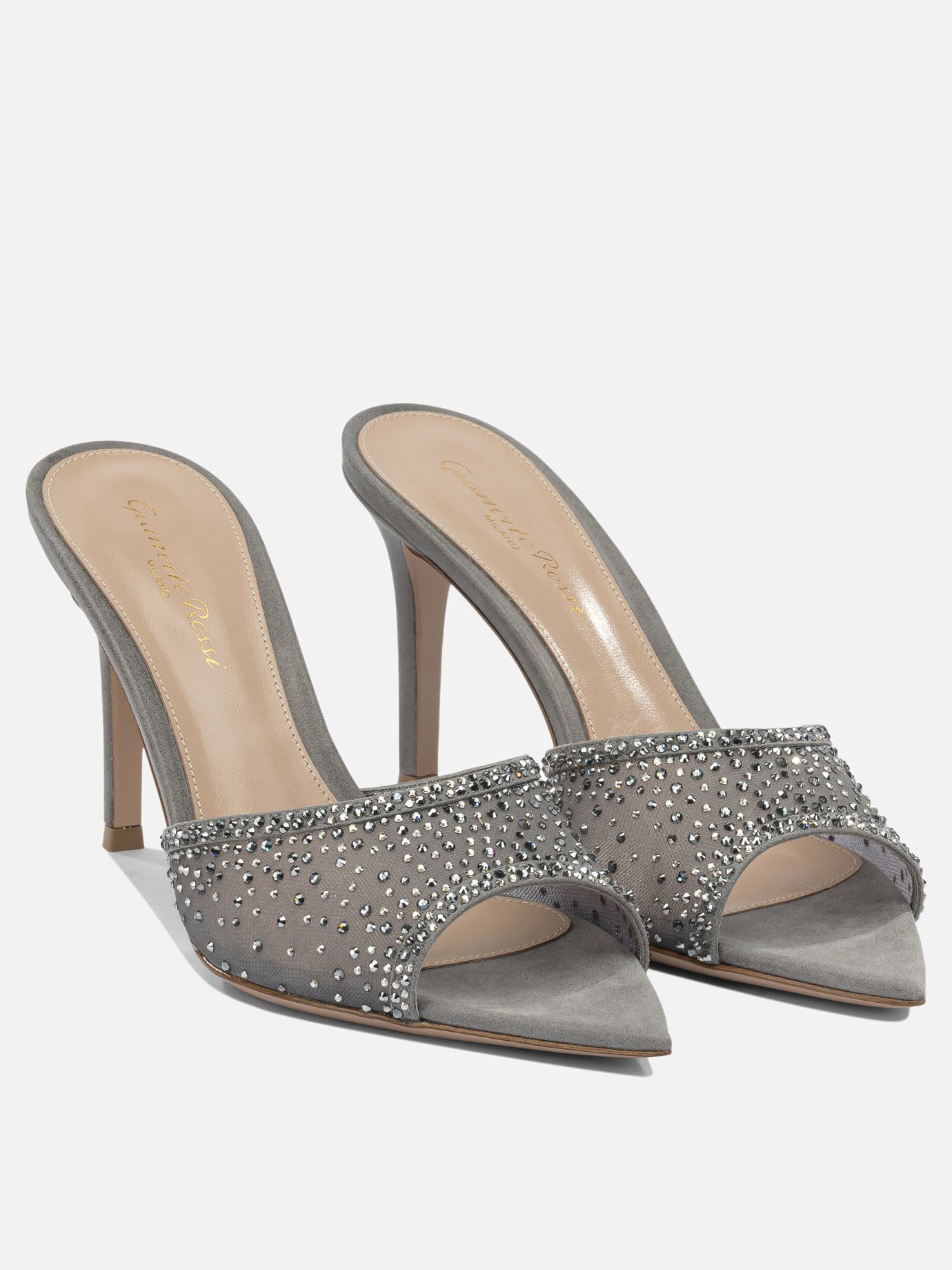 Heeled sandals 70% fabric 30% suede - 100% leather  Grey - Gianvito Rossi Women | PDP | VIETTI Online Store | Zoom-Modal_2
