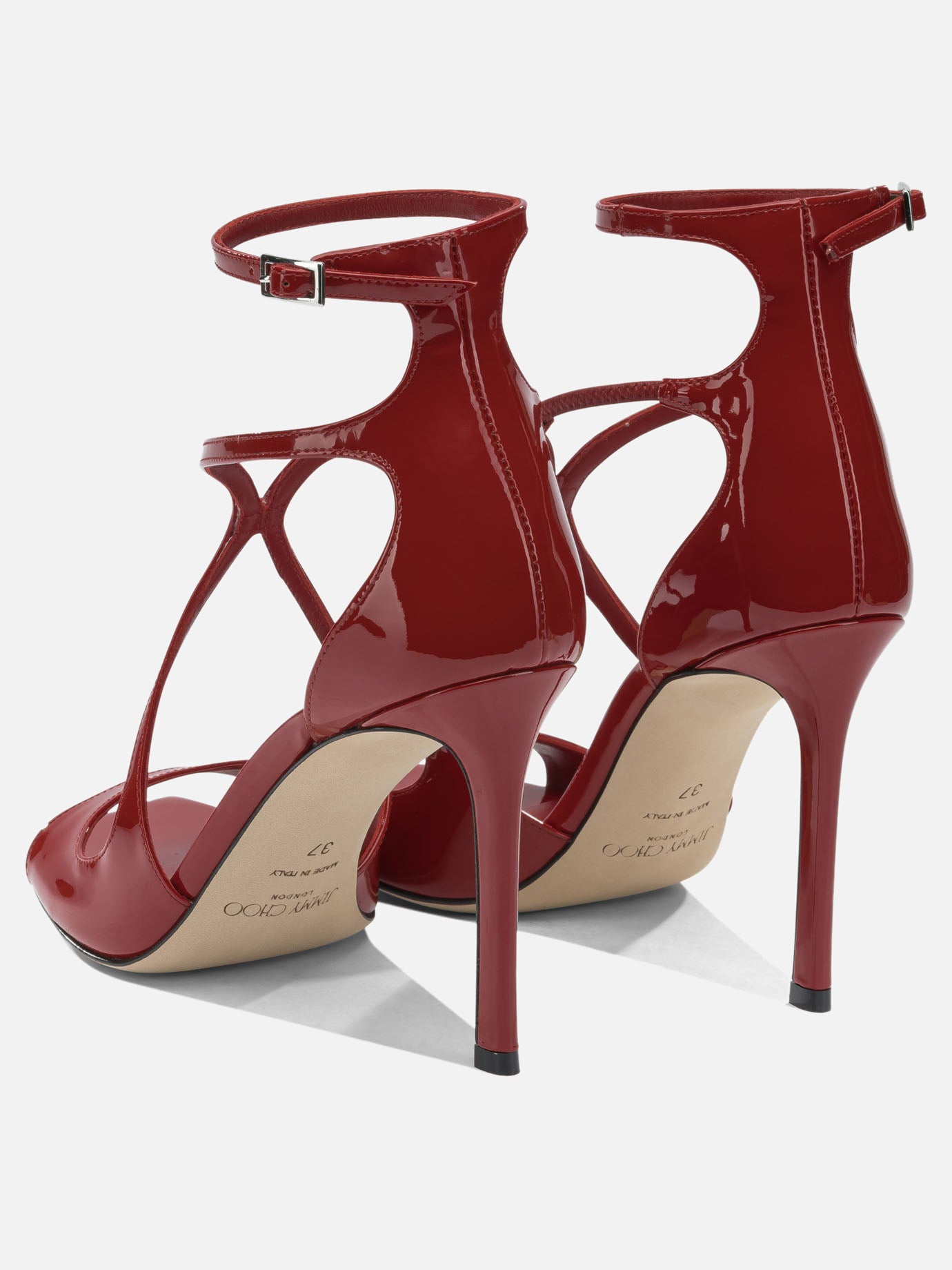 Heeled sandals 85% leather 5% salpa 5% plastic 5% metal - 100% calf  Red - Jimmy Choo Women | PDP | VIETTI Online Store | thumbnail_4
