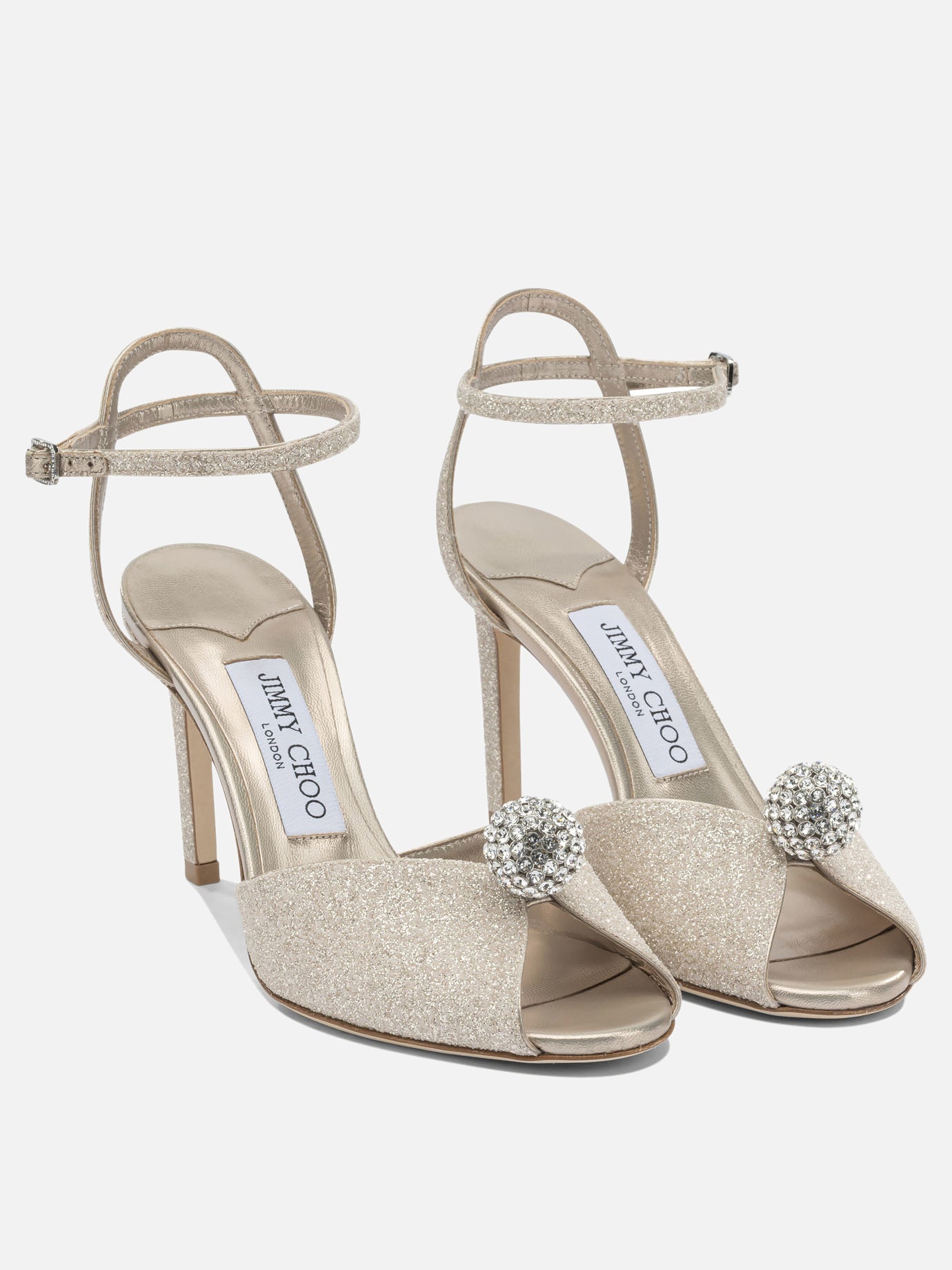Sandali con tacco 59% textile 15% leather 8% crystal 8% metal 5% plastic 5% salpa - 100% calf  Oro - Jimmy Choo Donna | PDP | VIETTI Online Store | Zoom-Modal_2
