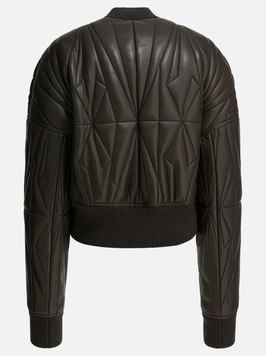 Leather jackets Solid colour  Grey - Rick Owens Women | VIETTI Online Store | 2
